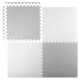 Large foam mat, puzzle 4 pcs white and gray