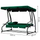 MultiGarden 3-Seater 2-in-1 Garden Swing with Cushions, Green