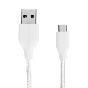 RAVPower Micro USB Cable RP-CB016, 2.4A, 480 Mbps, 0.9m, White