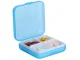Compact Pill and Supplement Organizer Box with 4 Compartments, Blue