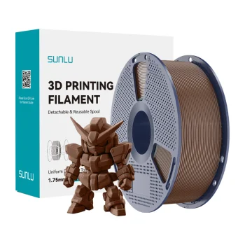 Sunlu PLA+ 2.0 3D Printer Filament 1.75 mm, Coffee Brown