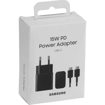 Samsung EP-T1510XBEGEU 15W PD USB-C įkroviklis su USB-C laidu, juodas