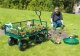 Garden transport cart 200 kg, opening sides, large pneumatic wheels, MultiGarden, green