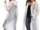 Pocket Raincoat / Poncho with Hood, White