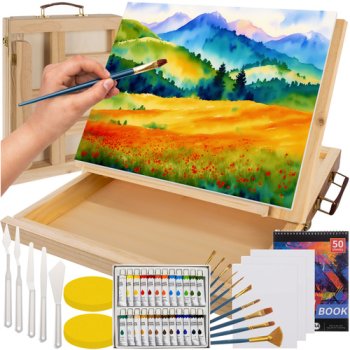 Maaleo 45-Piece Painting Art Set with Wooden Easel Case 23863