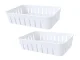 Food Storage Container with Lid and 2 Inserts, 29.5 x 22 x 7 cm, White