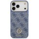 Guess 4G Strass Logo & Big Strap Metal Buttons MagSafe Phone Case Cover iPhone 17 Pro Max - Blue