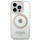 Чехол Guess Metal Outline MagSafe для iPhone 14 Pro - Прозрачный / Золотой
