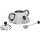 Alessi 9097 Sugar Bowl with Spoon, 20 ml, Silver / Light Blue