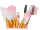 Professional Makeup Brush Set, 12 pcs, with Case, Pink/Blue