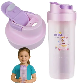 Kids Water Bottle 500ml for School and Kindergarten, Leak-Proof, Purple
