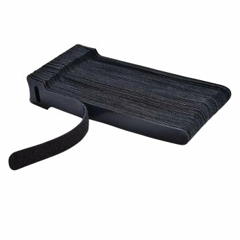 Reusable Velcro Cable Ties 50 Pcs 25cm Wire Organizer, Black