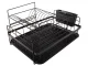 Two-Tier Dish Drainer with Tray, Black