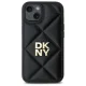 DKNY Quilted Stack Logo Phone Case for Apple iPhone 15, Black