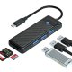 Orico PAPW3AT-U3 USB Hub with 3x USB-A 3.0 and microSD/SD Card Reader, 1.8m, Black