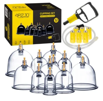 4Fizjo 1169 Fireless Vacuum Cupping Set, 12 pcs