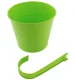 Practical balcony flower pot with handle, 16 cm, green