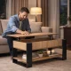 Lift-Top Coffee Table with Storage ModernHome 90 cm, oak sonoma
