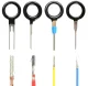 Universal 66-piece pin extractor key set for connectors, silver-black