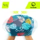 TSUNAMI LEAFS Silicone Swim Cap for Long Hair, Multicolour