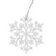 Ruhhy Christmas Tree Ornaments - Snowflakes, 12 pcs, White with Glitter