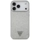 Guess Glitter Triangle Logo MagSafe Phone Case Cover iPhone 17 Pro Max - silver