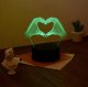 3D LED Night Light Hands Heart Shape ZD98C, RGB