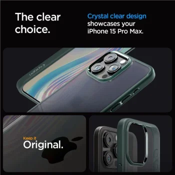 Spigen iPhone 15 Pro Max Case Rugged Armor MagSafe, Dark Green