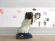 Self-Adhesive Dry Erase Whiteboard 200x45 cm with Blue Marker