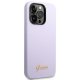 Guess iPhone 14 Pro Case Silicone Vintage Gold Logo, Purple