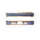 Case for iPhone 12 Pro Max Lighting Color Case, TPU Gel Cover, Blue with Gold Frame