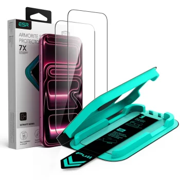 ESR UltraFit Armorite Tempered Glass for iPhone 18 Pro / 17 Pro, 2-Pack, Black
