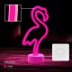 Flamingo Neon Sign LED Light on Stand Forever Light FSC-11 USB-C, Pink