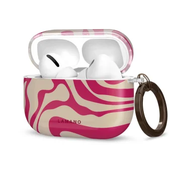 Ausinių dėklas Tech-Protect Lamano, skirtas Apple AirPods Pro 3, rausvas ir smėlio