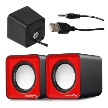 Computer Speakers Audiocore AC870 R 6W USB 3.5mm, Red & Black