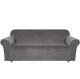 Stretch Velvet Sofa Cover for 3 Seater Couch, Light Grey