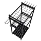 Garden Tool Stand LUARO Garage Organizer for Rakes and Shovels, Black