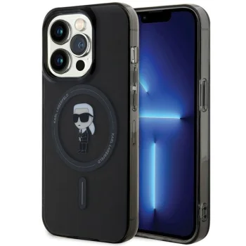 Karl Lagerfeld iPhone 14 Pro Max Case IML Ikonik MagSafe, Black