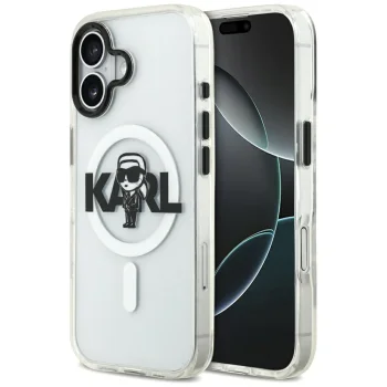 Karl Lagerfeld IML Karl Sketch Logo MagSafe Case for iPhone 17, Transparent