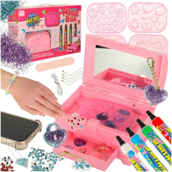 Creative Jewelry Making Kit with UV Lamp Box and Accessories
