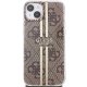 Guess IML 4G Gold Stripe case for iPhone 15 Plus / 14 Plus - brown