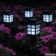 Solar LED Garden Lights with Twilight Sensor, 6 Pcs, Black