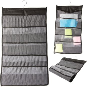 Двусторонний подвесной органайзер для белья в шкаф, 22 кармана,...