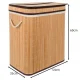 Ruhhy 24269 Dual Compartment Bamboo Laundry Basket, 100L
