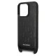Karl Lagerfeld iPhone 14 Pro Case with Strap Monogram Plaque Logo Black