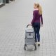 ModernHome Rolling Grocery Cart 33L with Large Wheels and Pockets, Gray