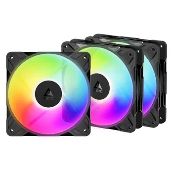 Arctic P12 PRO Reverse PWM PST A-RGB 120mm Case Fans, 3-Pack