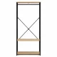 ModernHome Freestanding Clothes Rack with Shelves, Light Oak