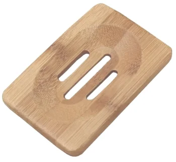 Bamboo Soap Dish with Drainage, Brown