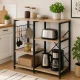 ModernHome Loft Kitchen Rack with Shelves & Hooks 90cm Light Oak